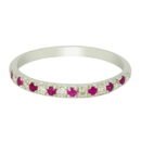 Ruby Diamond Pave Ring in 18K White Gold