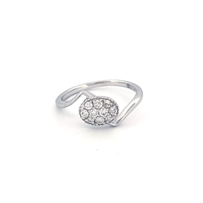 Diamonds Curl Ring in 18K White Gold