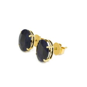Blue Sapphire Classic Oval Earrings in 18K Gold