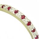 Ruby Diamond Pave Flow Ring in 18K White Gold