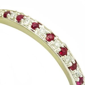 Ruby Diamond Pave Flow Ring in 18K White Gold