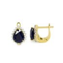 Blue Sapphire Diamonds Pear-cut Earrings in 18K Gold
