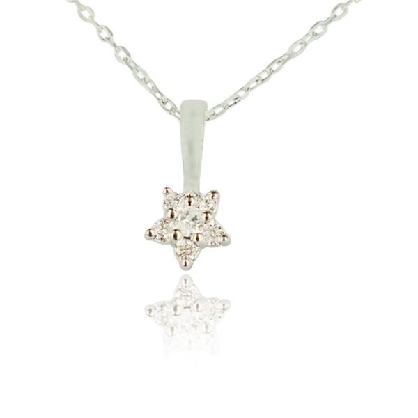 18K White Gold Diamond Pendant