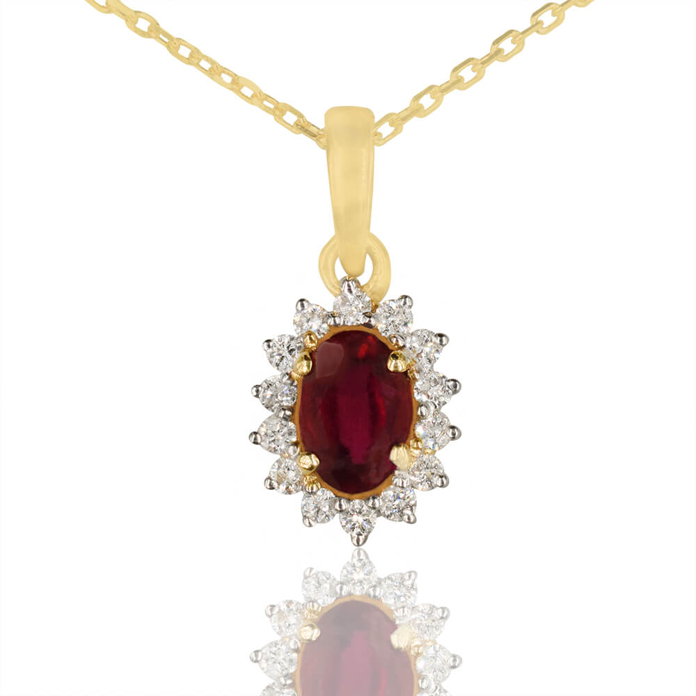 Ruby pendant store gold