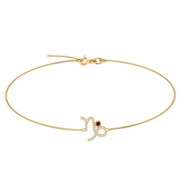 Capricorn Diamond Garnet Bracelet