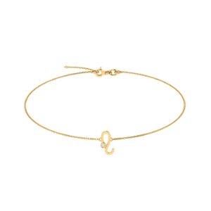 Leo Zodiac Sign Bracelet with 0.02 ct Diamond in 18K Gold