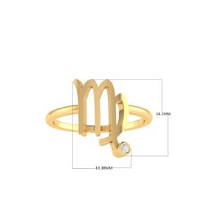 Virgo Blue Sapphire Diamond Ring in 18K Gold Dubai – Zodiac Elegance