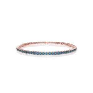 4.29 ct Blue Topaz Tennis Bracelet in 18K Gold (18cm) – 2.5MM Luxury Gemstone Bracelet UAE