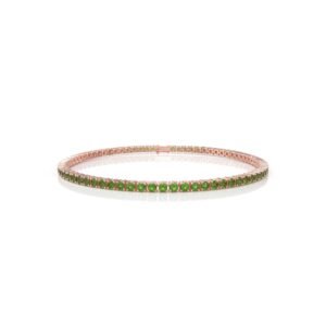 5.94 Carat Natural Diamond Peridot Tennis Bracelet in 18K Gold – 3MM Luxury Bracelet Dubai UAE