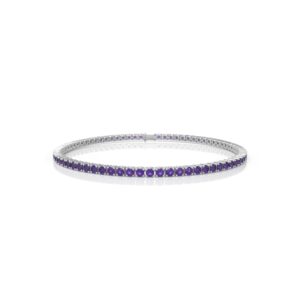 18K Gold Natural Amethyst Tennis Bracelet (2.85 MM)