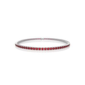 18K Gold Natural Ruby Tennis Bracelet (2.85 MM)