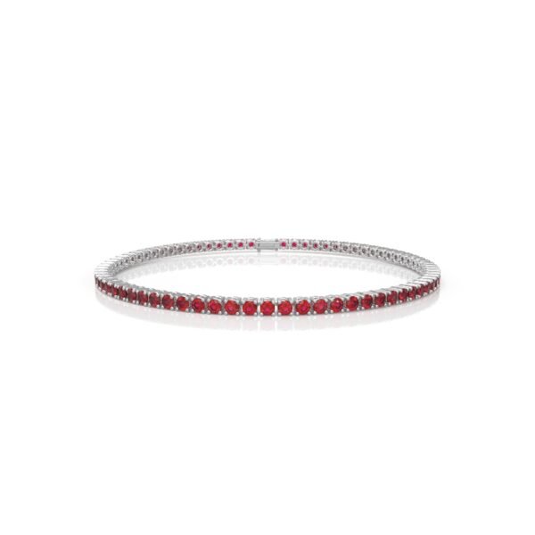 18K Gold Natural Ruby Tennis Bracelet (2.5 MM)