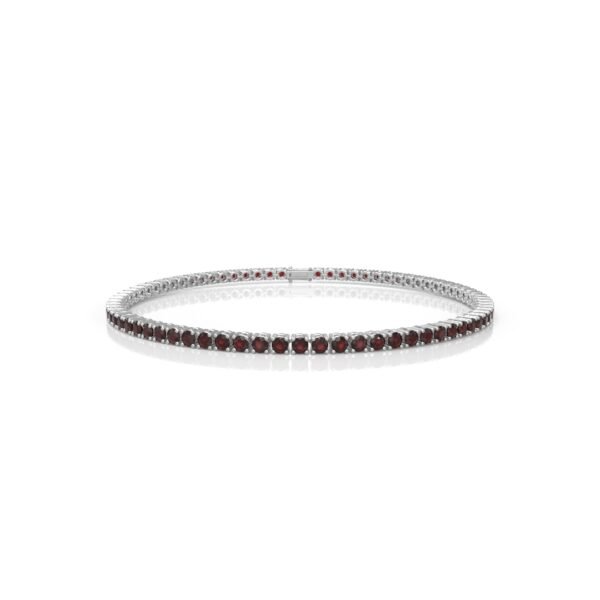 18K Gold Natural Garnet Tennis Bracelet (3.15 MM)