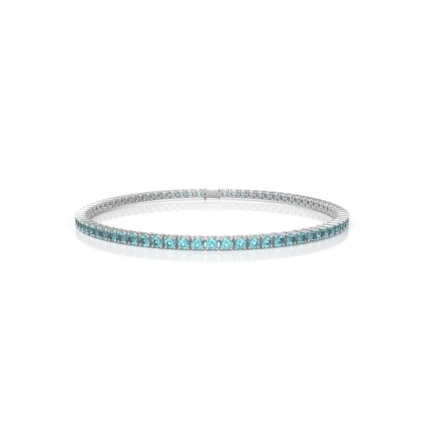 18K Gold Natural Aquamarine Tennis Bracelet (2.75 MM)