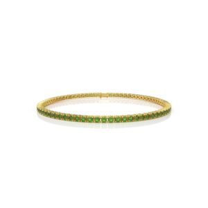 5.94 Carat Natural Diamond Peridot Tennis Bracelet in 18K Gold – 3MM Luxury Bracelet Dubai UAE