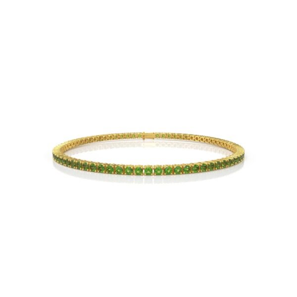 18K Gold Natural Peridot Tennis Bracelet (3.15 MM) - Image 2