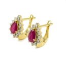 Ruby Diamonds Pear-cut Earrings in 18K Gold