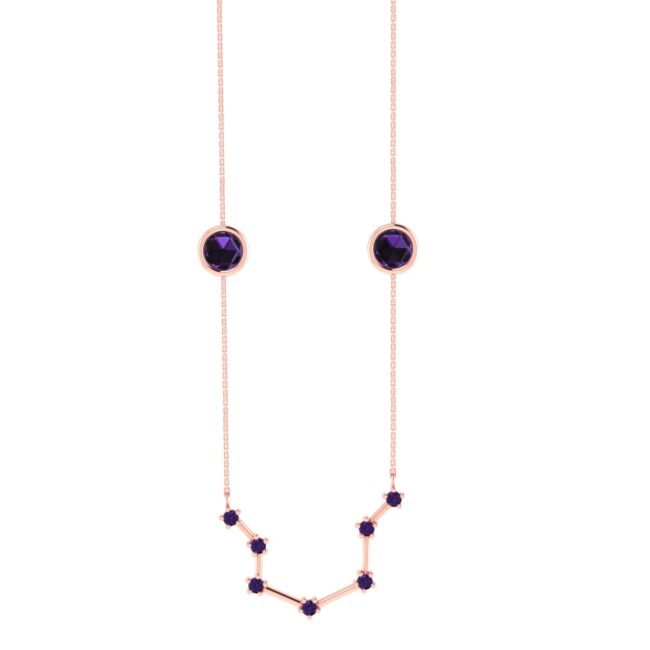 Aquarius Necklace with 0.54 ct Amethyst in 18k Gold