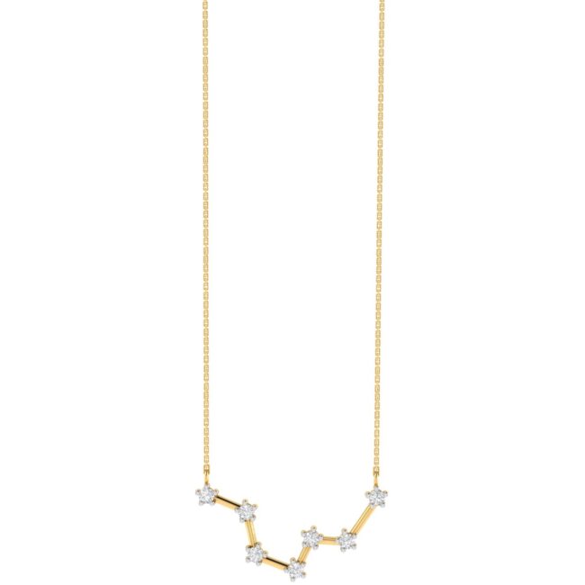 Pisces Necklace with 0.07 ct Diamond in 18K Gold