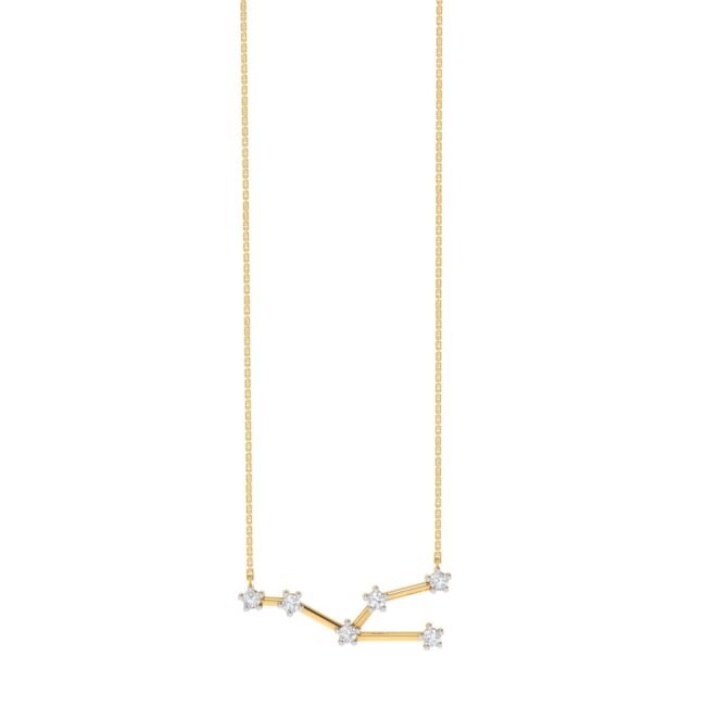 Taurus Constellations Necklace with 0.09 ct Diamond in 18K Gold