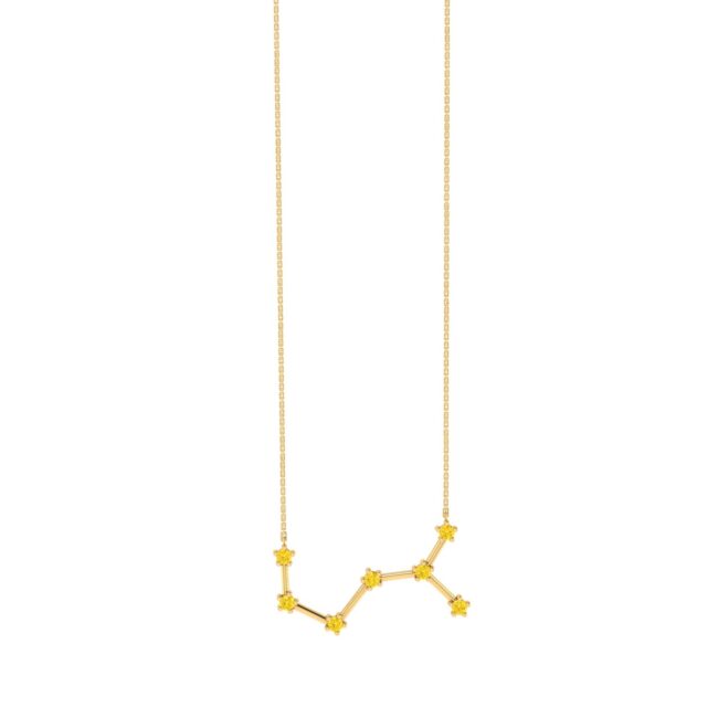 Scorpio Constellations Necklace with 0.14 ct Citrine  in 18K Gold