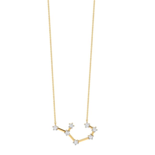 Sagittarius Constellations Necklace with 0.1 ct Diamond in 18K Gold