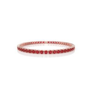 7.52 Carat Natural Diamond Ruby Tennis Bracelet in 18K Gold – 3.5MM Luxury Bracelet Dubai UAE