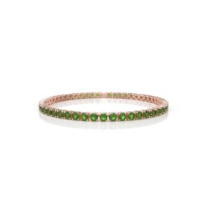 7.52 Carat Natural Diamond Peridot Tennis Bracelet in 18K Gold – 3.5MM Luxury Bracelet Dubai UAE