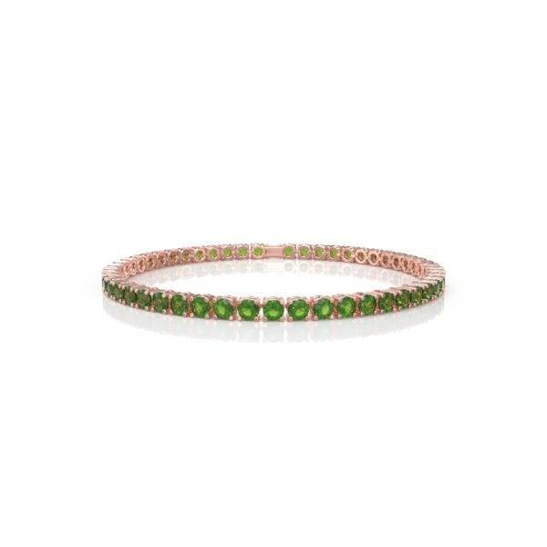 18K Gold Natural Peridot Tennis Bracelet (4.25 MM) - Image 3