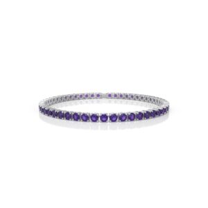 18K Gold Natural Amethyst Tennis Bracelet (4.15 MM)