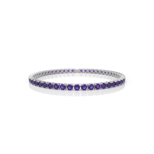 18K Gold Natural Amethyst Tennis Bracelet (3.75 MM)