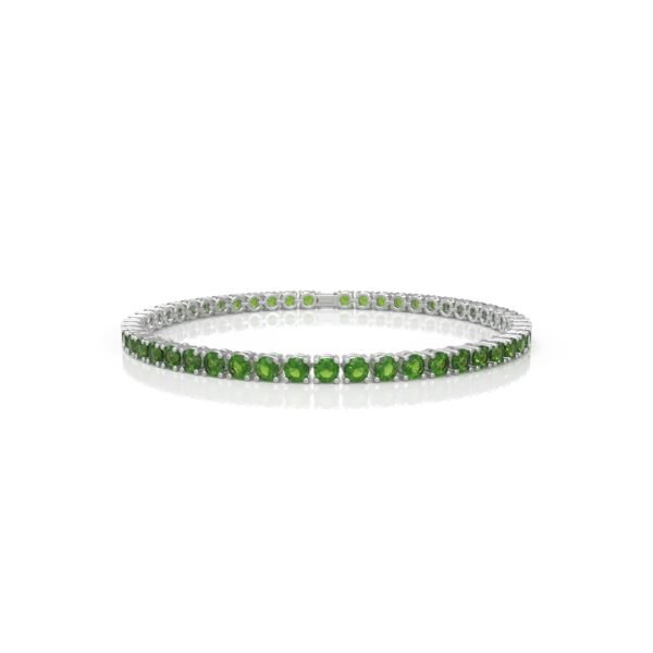 18K Gold Natural Peridot Tennis Bracelet (4.25 MM)