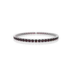 18K Gold Natural Garnet Tennis Bracelet (3.5 MM)
