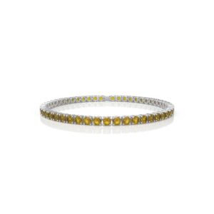 18K Gold Natural Citrine Tennis Bracelet (3.5 MM)