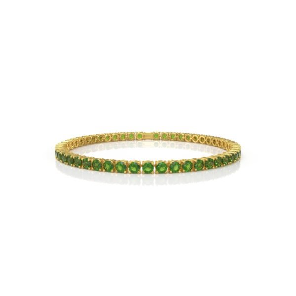 18K Gold Natural Peridot Tennis Bracelet (4.25 MM) - Image 2