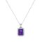 Diana Emerald-Cut Amethyst and Sparkling Diamond Pendant in 18K White Gold (2.9ct)