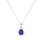 Diana Pear Amethyst and Radiant Diamond Pendant in 18K White Gold (2.4ct)