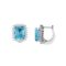Diana Emerald-Cut Blue Topaz and Glinting Diamond Earrings in 18K White Gold (8ct)