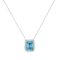 Diana Emerald-Cut Blue Topaz and Glinting Diamond Necklace in 18K White Gold (4ct)