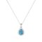 Diana Pear Blue Topaz and Ablazing Diamond Pendant in 18K White Gold (3.5ct)