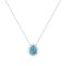 Diana Pear Blue Topaz and Ablazing Diamond Necklace in 18K White Gold (3.5ct)