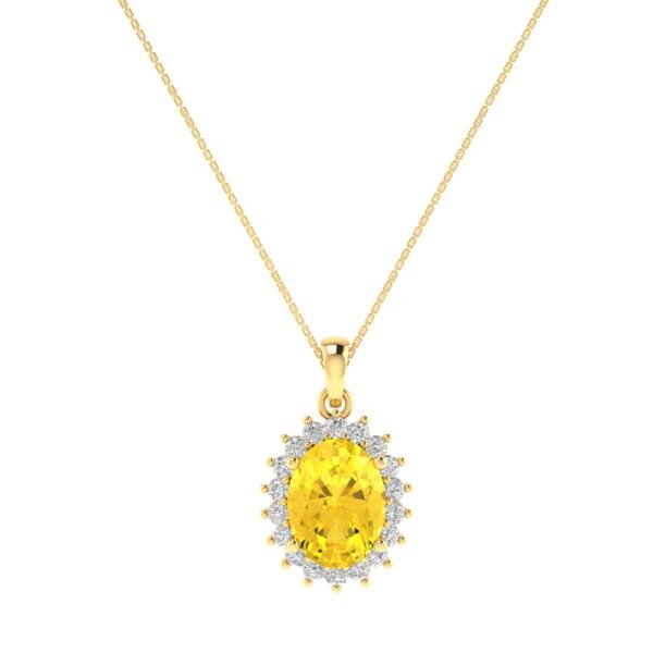 Diana Oval Citrine and Flashing Diamond Pendant in 18K Gold (0.85ct)