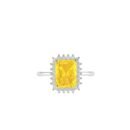 Diana Emerald-Cut Citrine and Flashing Diamond Ring in 18K White Gold (2.9ct)