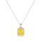 Diana Emerald-Cut Citrine and Flashing Diamond Pendant in 18K White Gold (2.9ct)