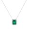 Diana Emerald-Cut Emerald and Glittering Diamond Necklace in 18K White Gold (3.15ct)