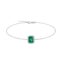 Diana Emerald-Cut Emerald and Glittering Diamond Bracelet in 18K White Gold (3.15ct)