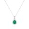 Diana Pear Emerald and Radiant Diamond Pendant in 18K White Gold (2.25ct)