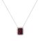 Diana Emerald-Cut Garnet and Shimmering Diamond Necklace in 18K White Gold (3.5ct)