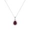 Diana Pear Garnet and Beaming Diamond Pendant in 18K White Gold (2.8ct)