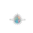 Diana Pear Opal and Ablazing Diamond Ring in 18K White Gold (1.65ct)